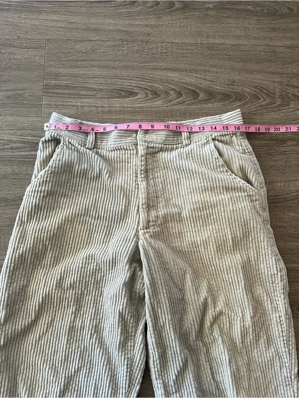 Reunion Cream Corduroy Pants Mens 34x30 Beige Wide Wale Relaxed Baggy Y2K Skate
